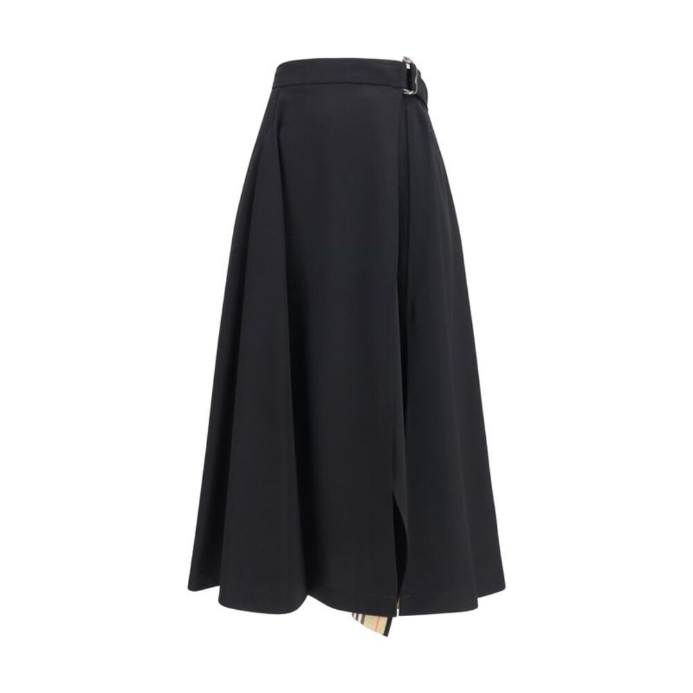 Burberry Women Wool Twill Midi Skirt